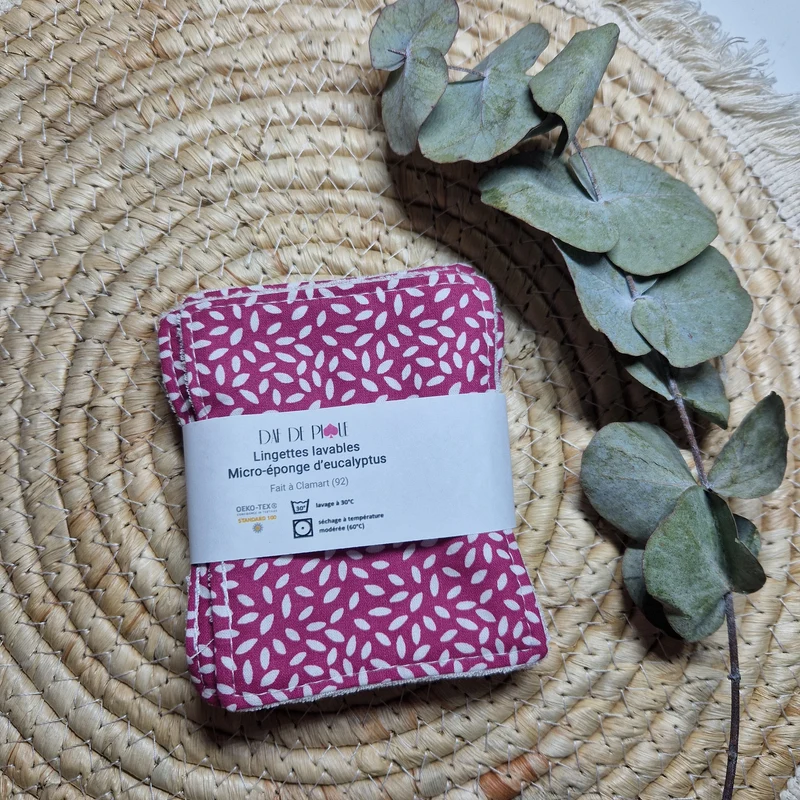 Lingettes lavables eucalyptus, lot de 7