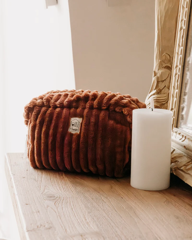 Grande trousse de toilette minky matelassé Louise - toffee