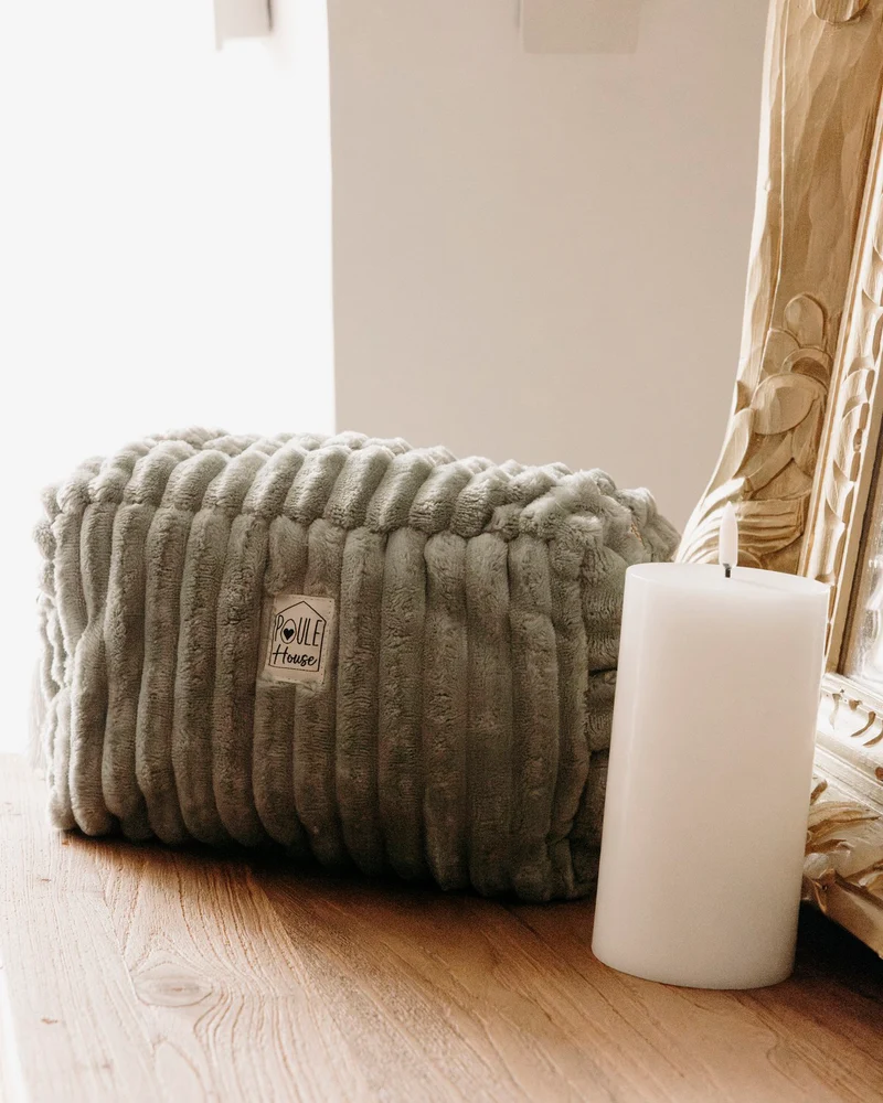 Grande trousse de toilette minky matelassé Louise - sauge