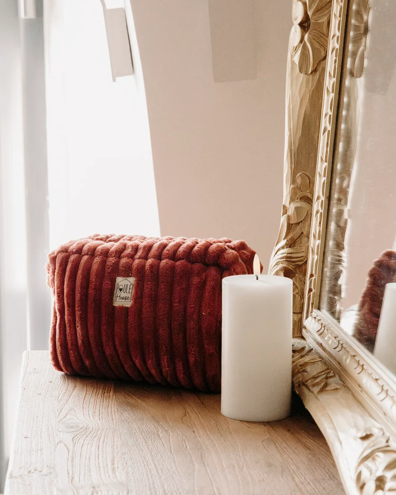Grande trousse de toilette minky matelassé Louise - paprika